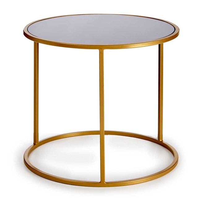 Măsuță coș LUVO cu blat auriu, Ø 52 cm