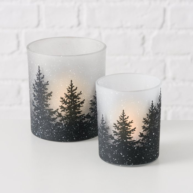 Candelabre din sticlă lacuită SHADOW, 2 buc.