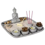 Tava pentru lumanari si tamaie.GRADINA ZEN, 24 x 23 cm