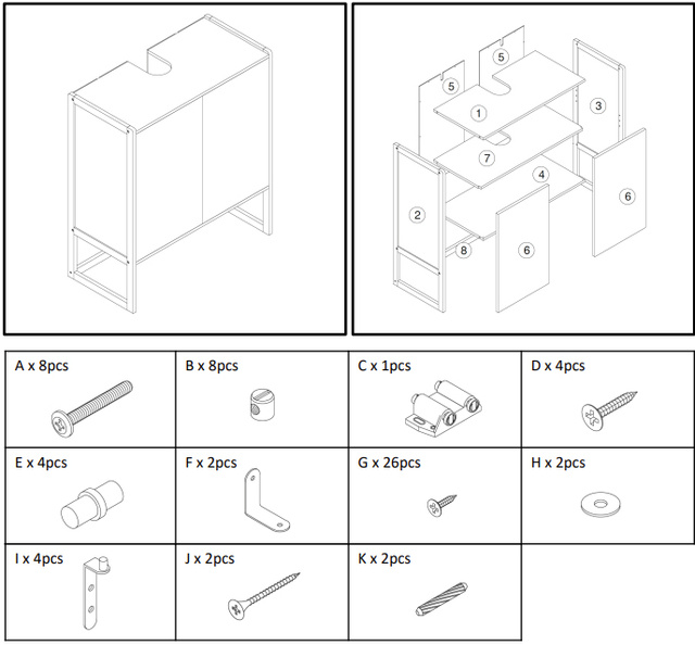 Dulap pentru chiuvetă NATUREO, 70 x 33 x 80 cm