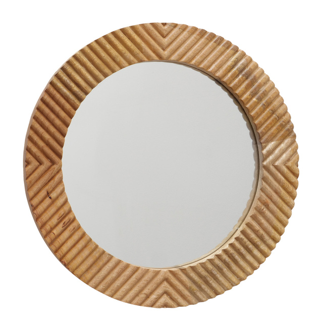 Oglindă rotundă cu cadru din lemn de mango LUKE, Ø 56 cm