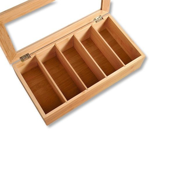 Cutie pentru ceai 5 compartimente , 36x20x9 cm, Maro, Kesper