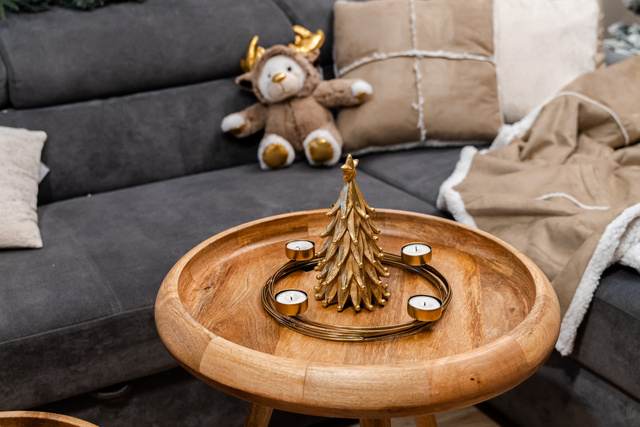 Sfeșnic auriu pentru 4 lumanari, Ø 28,5 cm