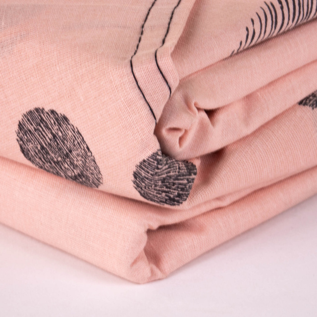 Set lenjerie de pat din bumbac Dots, reversibila, 220 x 240 cm