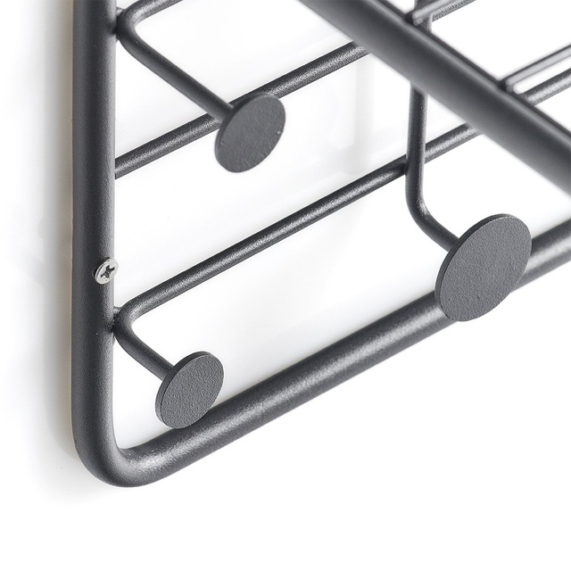 Cuier cu poliță, 10 cârlige, metal, ZELLER