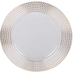 Farfurie transparentă cu decor auriu, Ø 33 cm