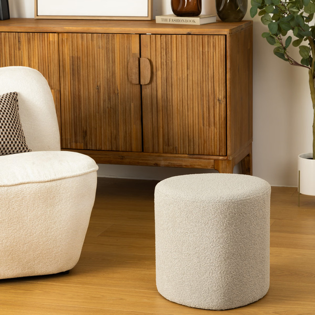 Taburet Estria Bouclé portocaliu mic