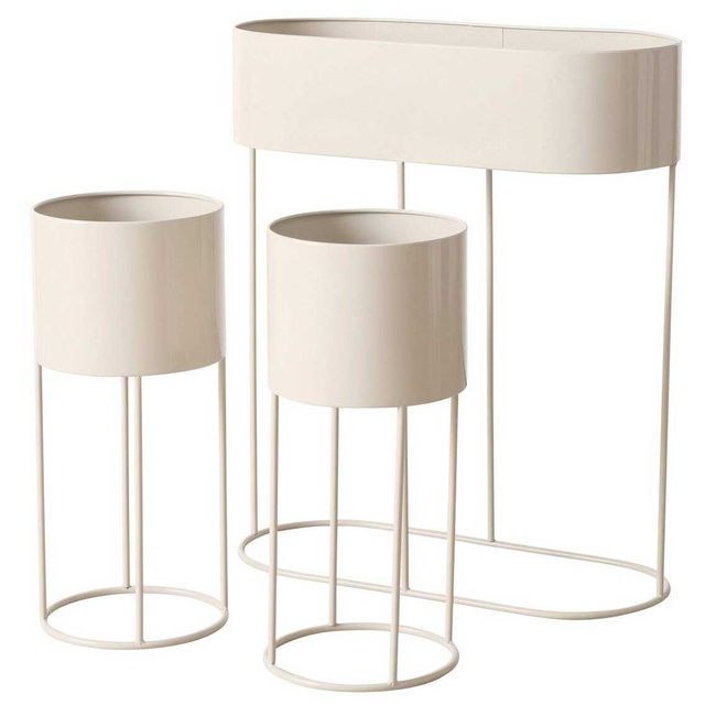 Set 3 suporturi pentru flori Aurela, alb