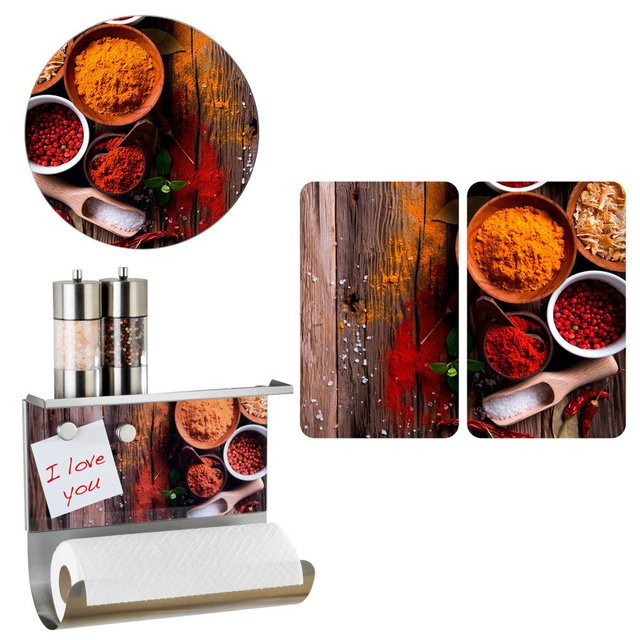 Plăci de protecție din sticlă SPICE XL pentru aragaz – 2 bucăți, WENKO, spice