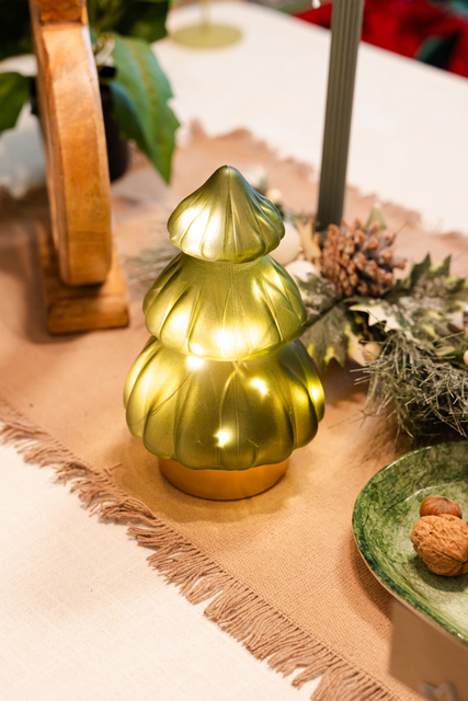 Brad din sticla cu iluminare LED, 19 cm