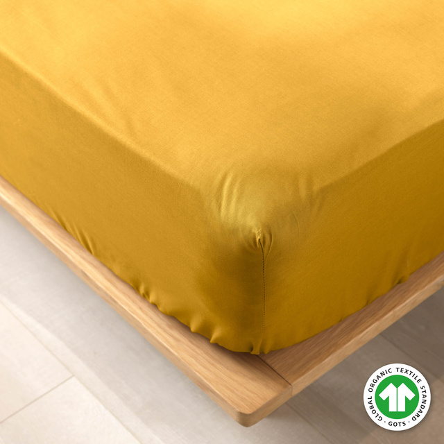 Cearceaf dublu din bumbac organic, BIOLINA, 160 x 200 cm