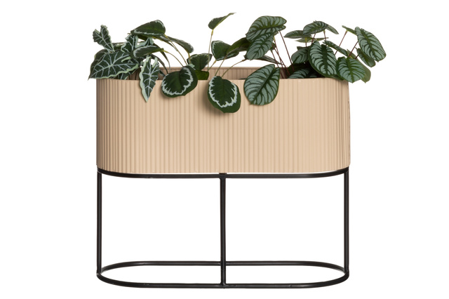 Suport de flori oval metalic, inaltime 40 cm