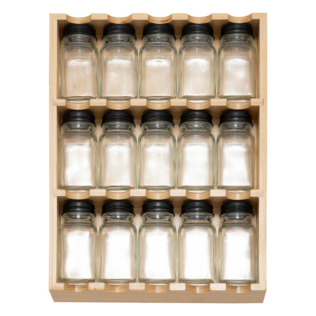 Organizator pentru condimente pentru sertar sau blat, 15 borcănele