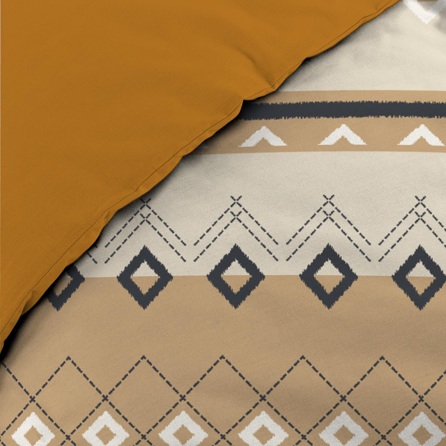 Lenjerie de pat din bumbac cu model etnic, XENA, 240 x 220 cm