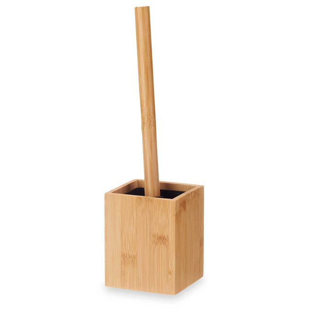 Perie de toaleta in recipient din bambus, 10 x 10 x 36 cm