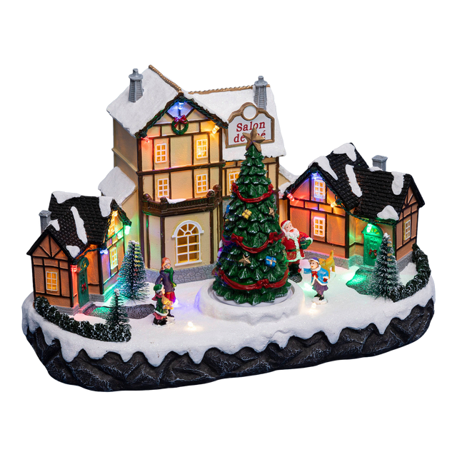 Figurina de Crăciun, Cafenea cu iluminare LED