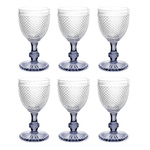 Set 6 pahare pentru vin cu model de cristal, 330 ml