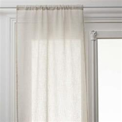 Set 2 perdele scurte, efect de in, 100% poliester, 60 x 120 cm