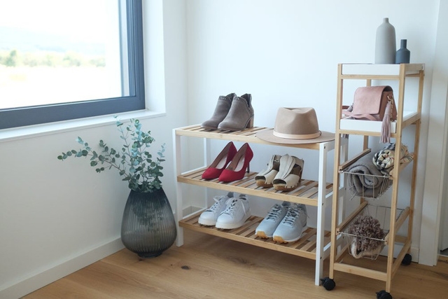 Dulap pantofi, suport exterior din fibre de bambus