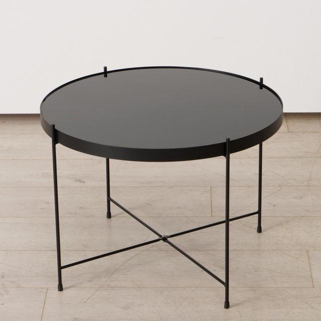 Masa metalica cu blat din sticla, SHERIN, 40 cm