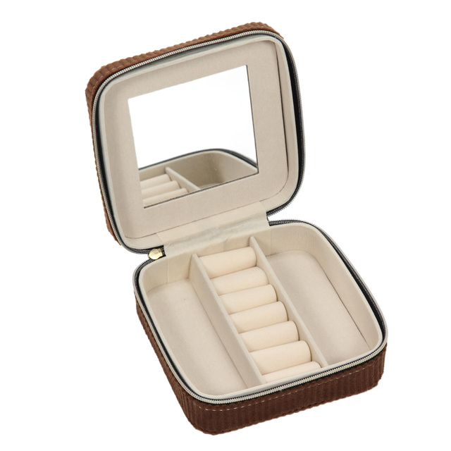 Cutie pentru bijuterii, catifea, 12 x 12 x 5 cm