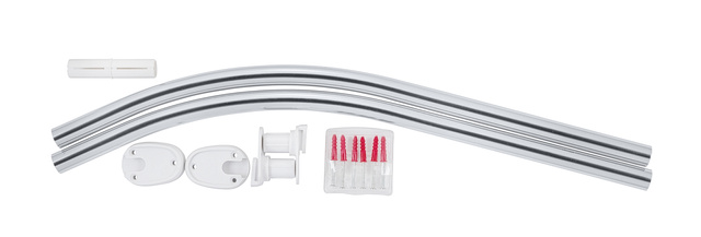 Șină de duș universală, 80 x 80/90 x 90 cm, cromată, WENKO