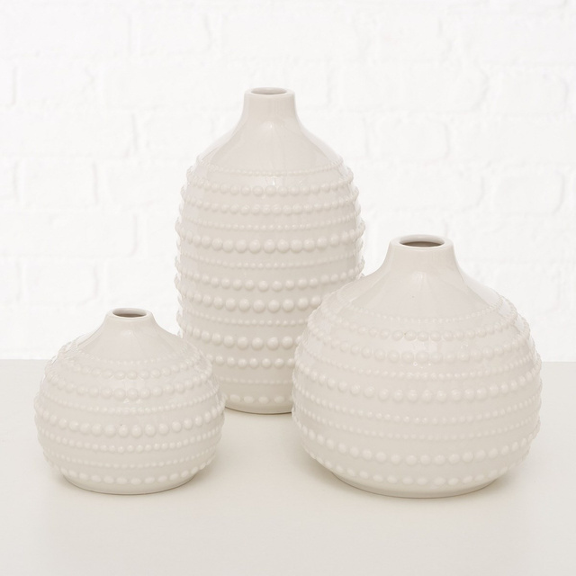 Vaza decorativa Meruna, portelan, set 3 buc