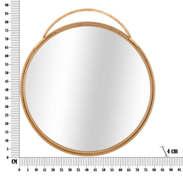 Oglinda de perete rotunda din ratan PANAMA, Ø 80 cm