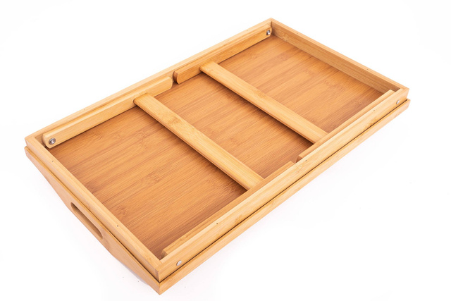 Mese de mic dejun, tavă din bambus cu picioare, 50x30 cm
