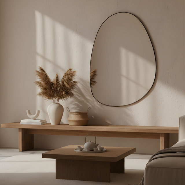 Oglindă decorativă suspendată ASYM, 75 x 55 cm