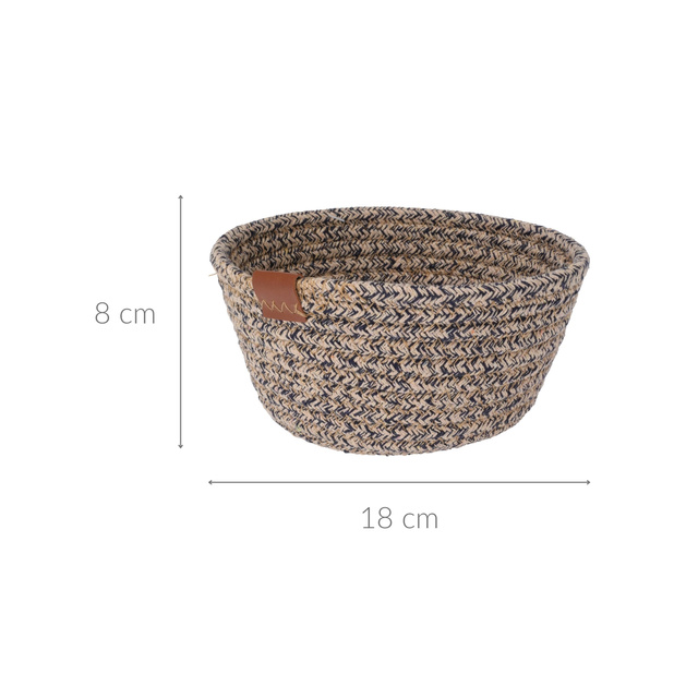 Coș de depozitare, împletit din bumbac, 18 x 8 cm