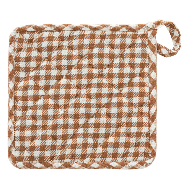 Manusa pentru cuptor cu suport oala din bumbac FLORAL, carouri