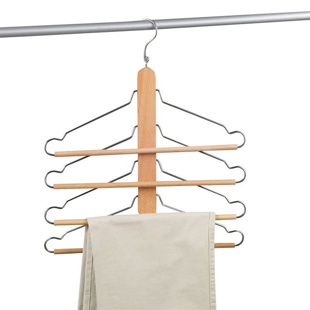 Suport pentru pantaloni, haine, 4 umerașe, ZELLER, maro închis