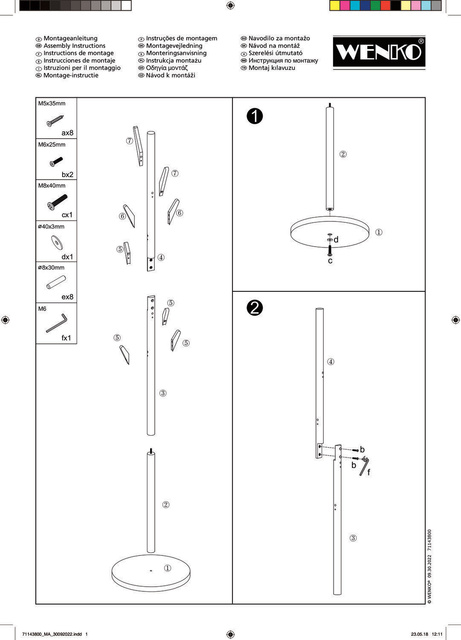 Cuier, inaltime 180 cm, Finja, WENKO