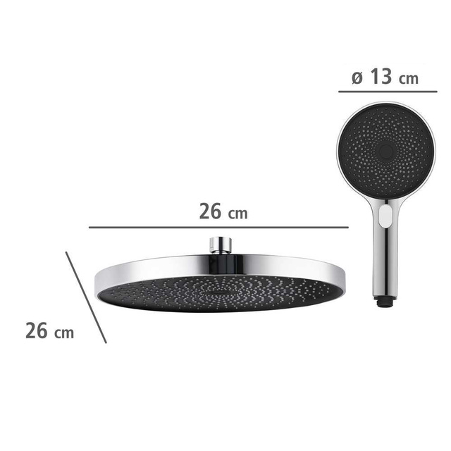 Set de dus cu efect de ploaie, cu functie Softwater, WENKO