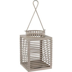 Felinar metalic cu maner decorativ, gri