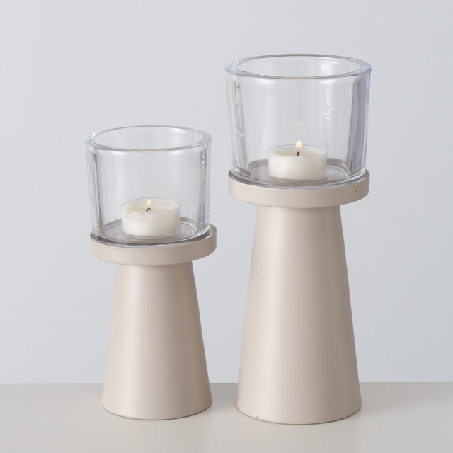 Set 2 sfeșnice moderne Pius, alb