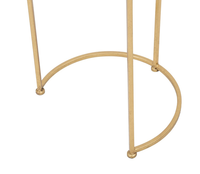 Set de masute de cafea rotunde cu blat transparent