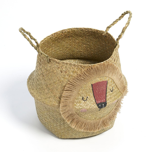 Coș pentru jucării cu mânere THE KING OF THE JUNGLE, din iută