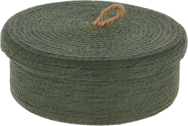 Coșuri de depozitare decorative, capac din iută, 3 buc