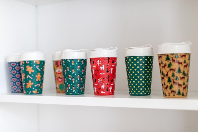 Cana termica ISO TO GO, 400 ml, model geometric, KOZIOL