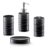 Set ceramic de accesorii pentru baie - 4 piese în set, negru