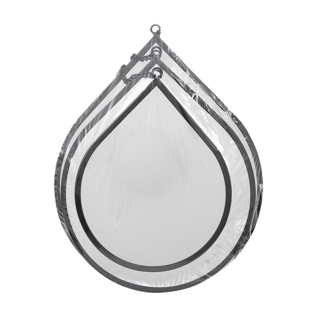 Set oglinzi metalice în formă de picătură LENY, 3 buc.