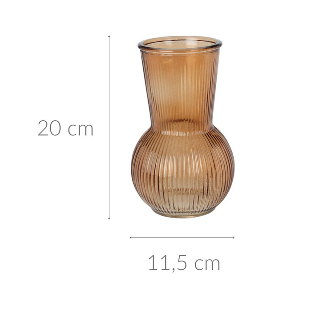 Vază din sticlă striată, 20 cm