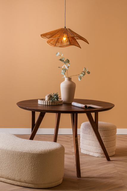 Lampă suspendată pentru sufragerie SOMBRERA, abajur din răchită, Ø 60 cm