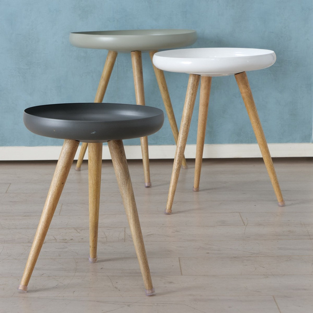 Masa Masdour, set 3 bucati, picioare din lemn