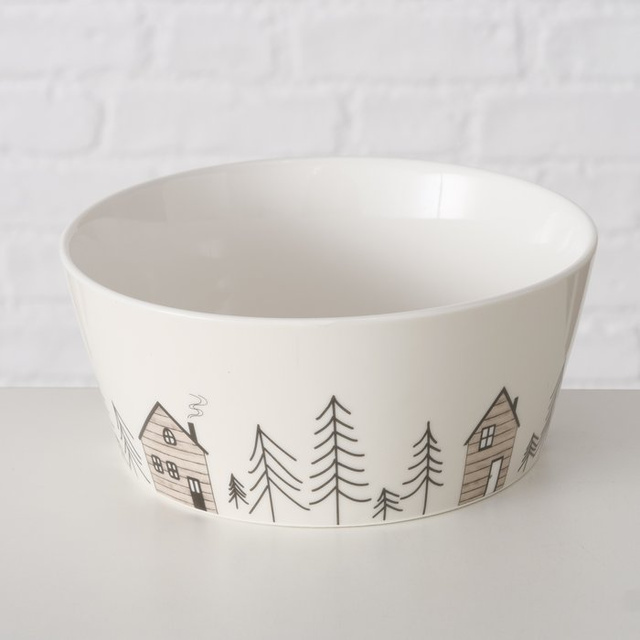Bol cu motiv de iarnă cu brazi HOMEWOOD, Ø15 cm