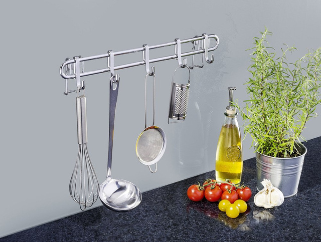 Sina de bucătărie + 5 cârlige incluse, Style, oțel cromat, WENKO