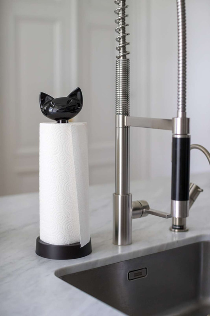 Suport pentru prosoape de bucătărie MIAOU, KOZIOL, cosmos negru