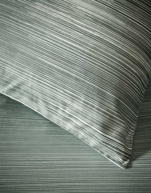 Set de lenjerie din satin de bumbac, 200x220 cm, verde marin, Marc O'Polo